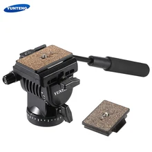 YUNTENG YT-950 Professional Fluide Glisser Tilt Pan Amortissement Tête Vidéo DSLR Caméra Trépied Tête avec Poignée Deux Plateaux Rapides