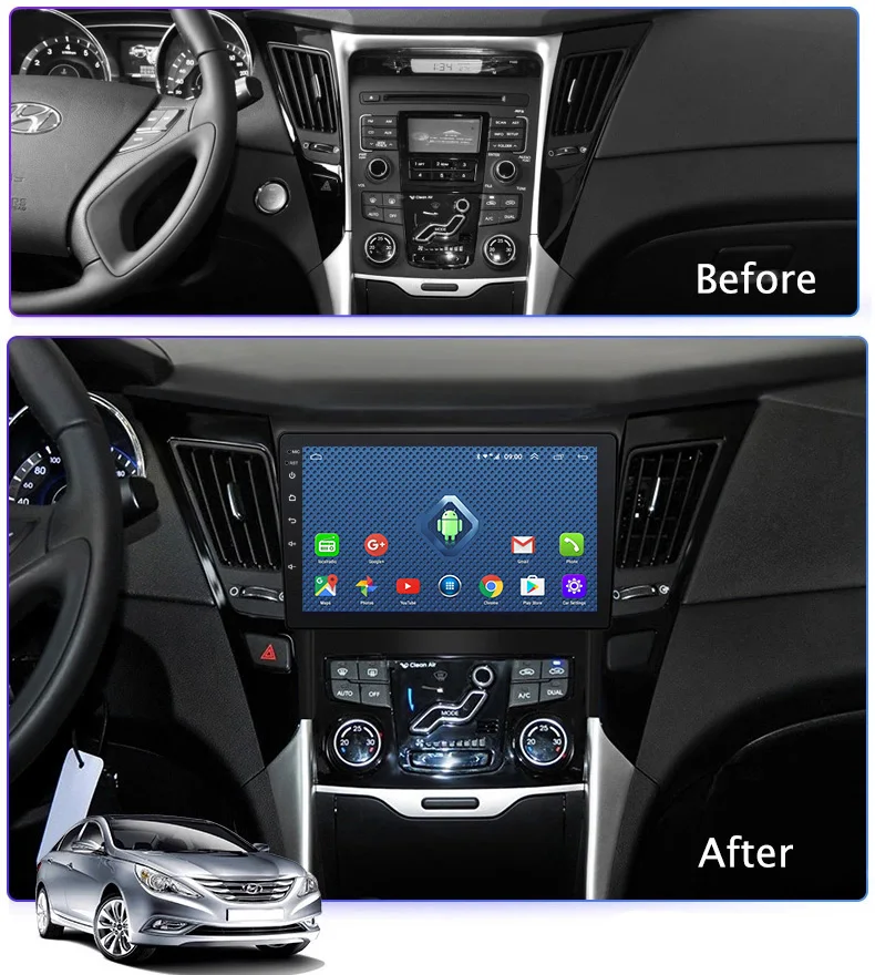 Cheap 4G Lte All Netcom 9 inch Android 8.0 For HYUNDAI Sonata 8 Sonata YF 2010-2015 HD Car GPS Navigation support swc 1