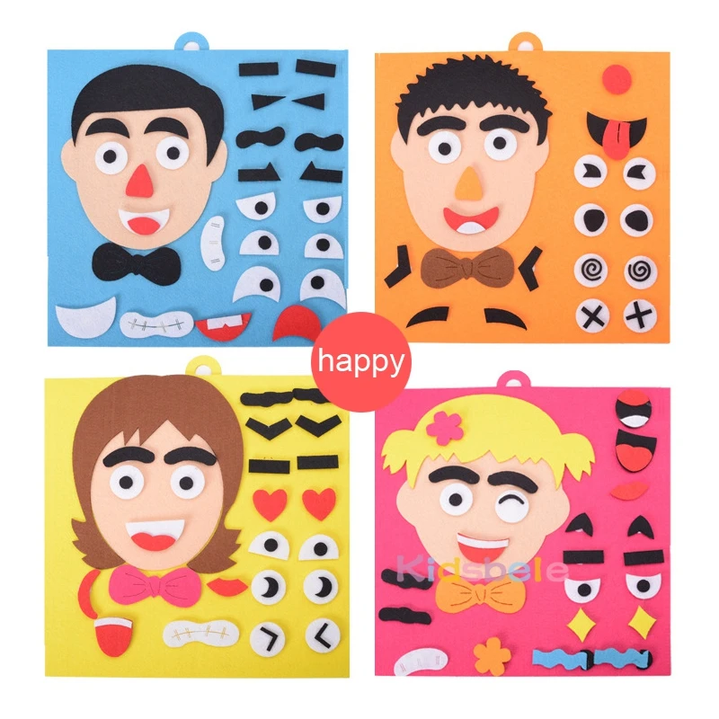 DIY Toys Emotion Change Puzzle Toys 30CM*30CM Creative Facial Expression Kids Toys For Children Educational Learning Funny Set  