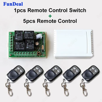 

433Mhz Universal Wireless Remote Control Switch DC 12V 4CH Relay Receiver Module and 5pcs RF Transmitter 433 Mhz Remote Controls