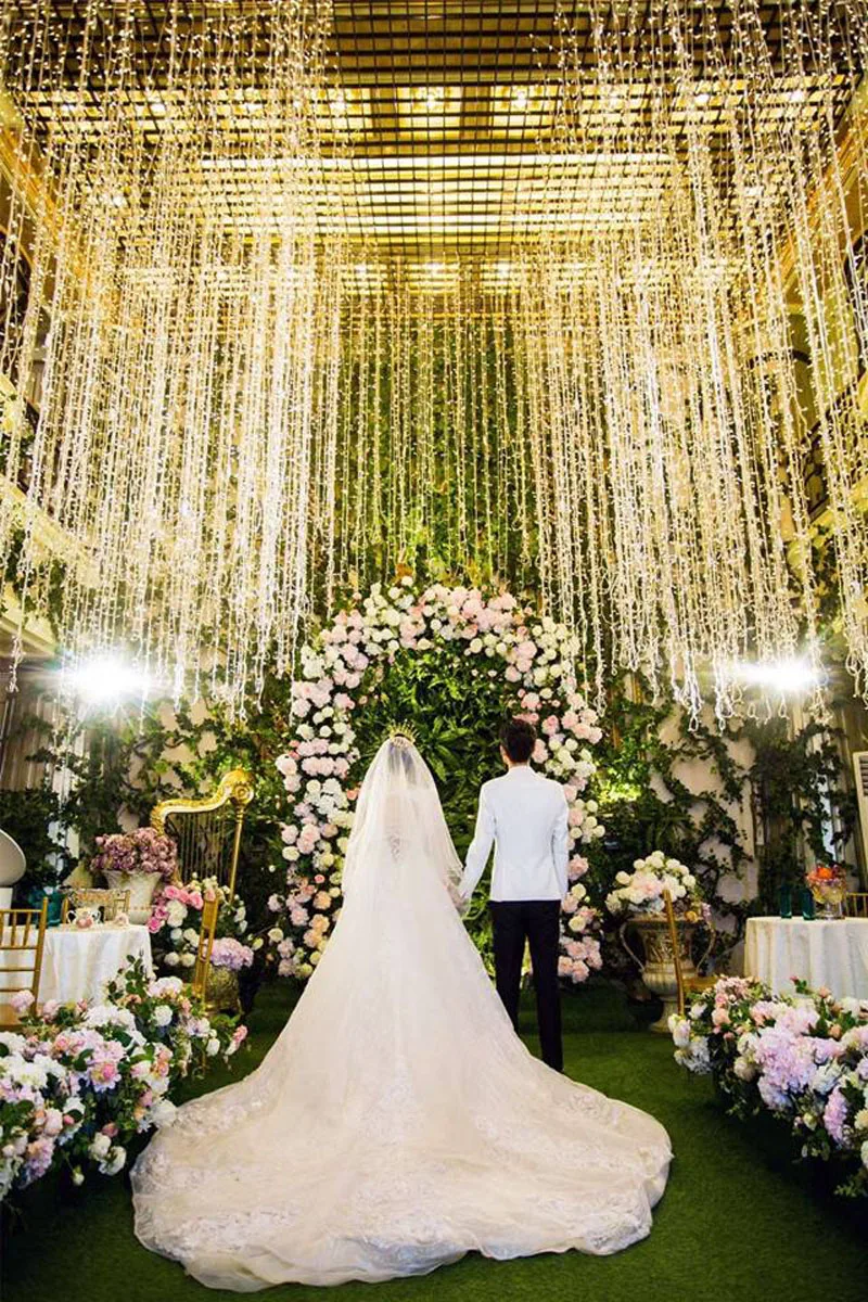 Luzes do Feriado Decoração de Casamento 10x5m Led Natal Fadas Guirlanda String Icicle Cortina Luzes Festa Jardim 10x 1 - 3 4 3 led natal fadas luzes do feriado guirlanda