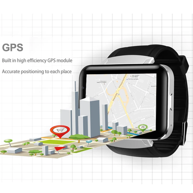  DM98 Watch Smart GPS WIFI BT 4.0 SIM 3G Phone Watch Man Camera for Android Big Battery 512MB RAM 4G