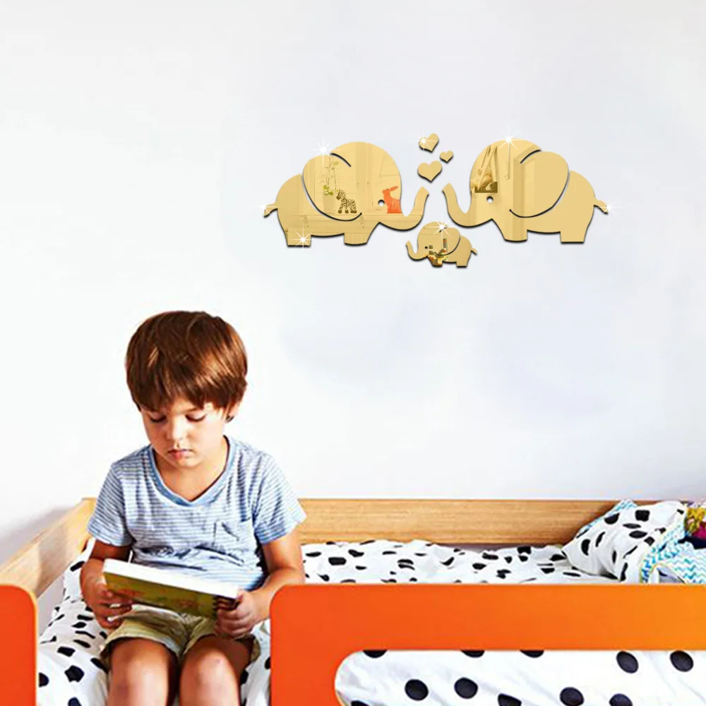3D Наклейка на стену с изображением милого слона для детской комнаты, наклейка на стену, домашний декор, автоколлянт, Настенная Наклейка на стену, 60070