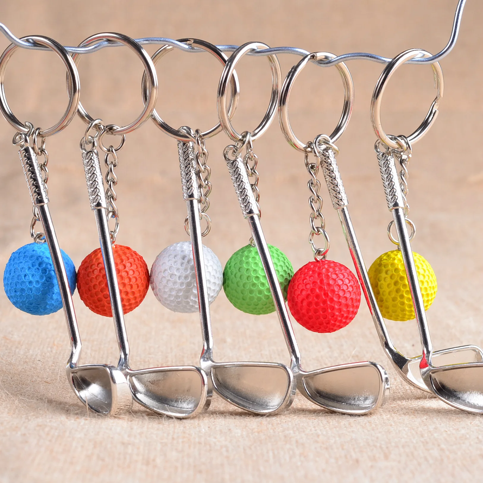 

Women Men Golf Keyring Metal Mini Golf Keychains Yellow White Ball Novelty Sports Keyrings Gifts For Advertising