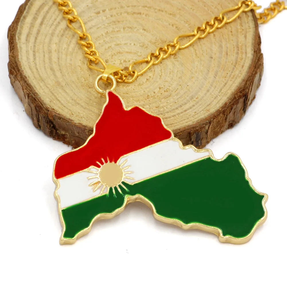 Курдистское золотое ожерелье с подвеской из эмали большой цепочкой|pendant necklace|chain