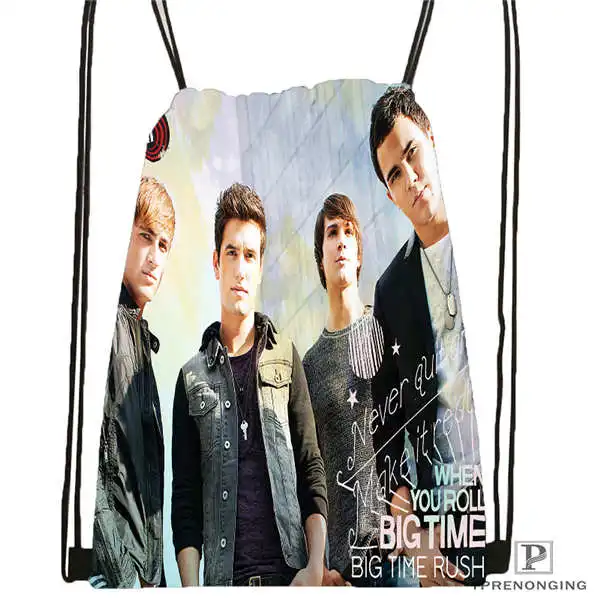 Custom Big-Time-Rush-in-Cologne-походная сумка на шнурке Cute Daypack Kids Satchel(черная спинка) 31x40 cm#180611-01-06 - Цвет: Drawstring Backpack