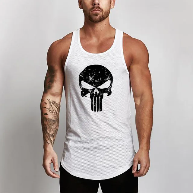 

Gym vest men's bodybuilding fitness vest summer mesh breathable punishing hoe