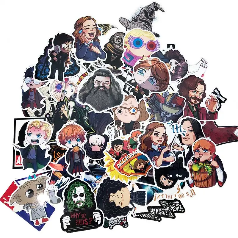 

53PCS New Harri Potter Hogwarts Stickers Cartoon Waterproof DIY Decals Sticker For Fridge Suitcase Stationery Developer Decor