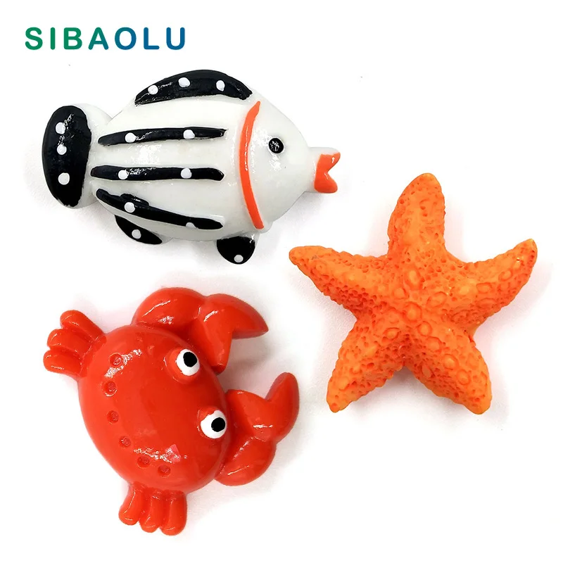 

1pc Fish Crab Starfish fridge magnets Cartoon animal models DIY whiteboard sticker Refrigerator Message post Home Decoration