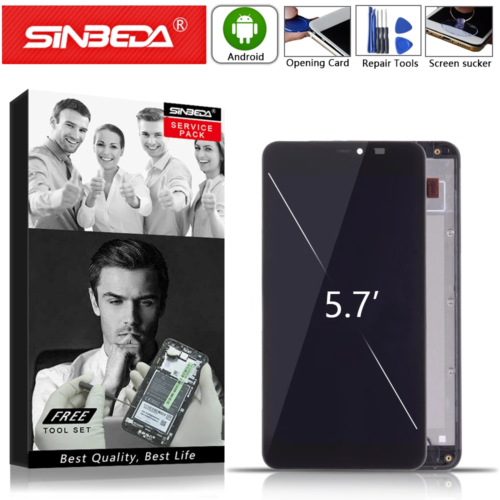 

5.7"Sinbeda For NOKIA Lumia 640XL LCD Display Touch Screen with Frame Digitizer For NOKIA 640XL Display For NOKIA 640 XL Screen@