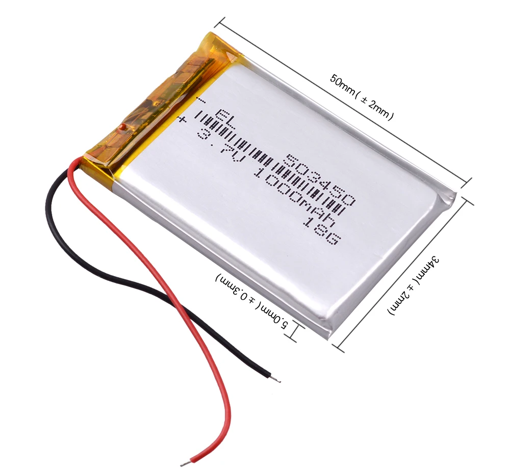 503450 3,7 в 1000 мАч литий-полимерная LiPo аккумуляторная батарея литий-ионная батарея для Mp4 gps DVD PAD электрические игрушки камера рекордер