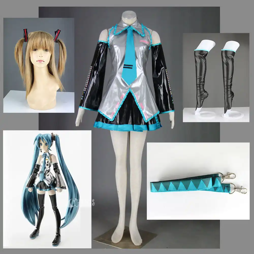 Full Set Vocaloid Cosplay Hatsune Miku Cosplay Costume Outfits Anime 