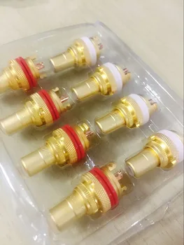 

10PCS DIY Boutique copper alluvial gold RCA Cinch DAC level the amplifier chassis audio signal input terminal
