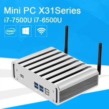 Мини-ПК Окна 10 i7 7500U i7 6500U 4 ГБ 8 ГБ DDR4 Оперативная память HTPC 4 К ТВ HDMI VGA Беспроводной WI-FI безвентиляторный мини-Настольный компьютер офисные