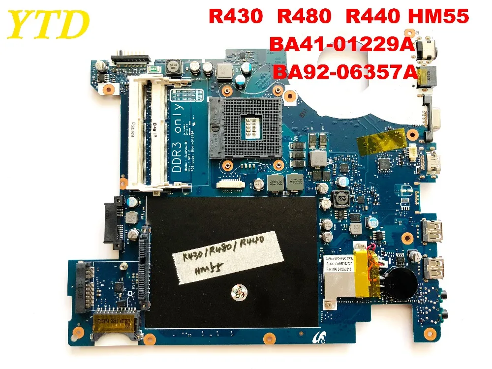 Оригинальное для Samsung R430 R480 R440 Материнская плата ноутбука HM55 BA41-01229A BA92-06357A