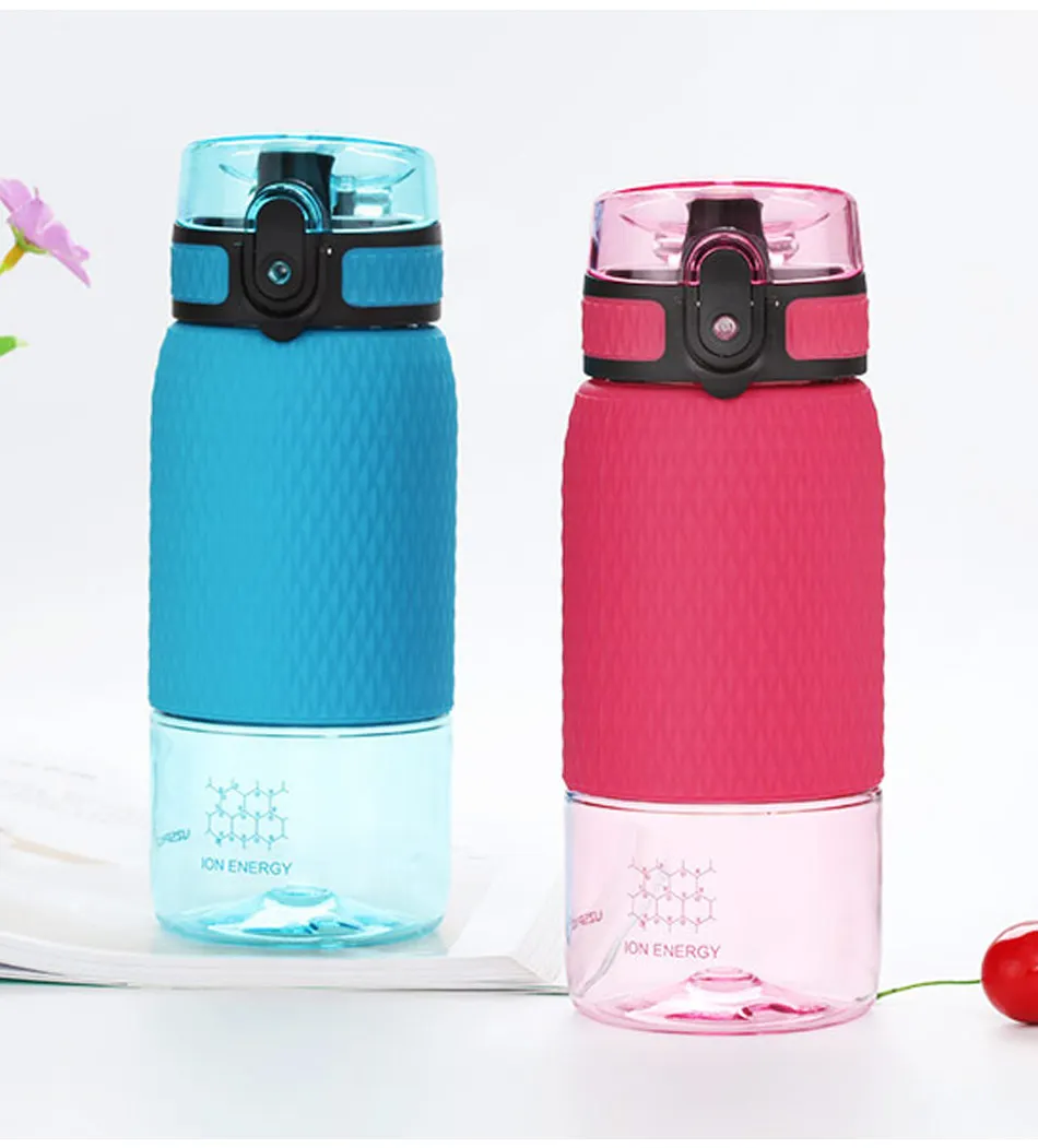 UZSPACE 350ml Tritan Sports Water Bottles Creative Portable buckle Lemon fruit tea Filter Shaker Drink Bottle For Water BPA Free350ML_10