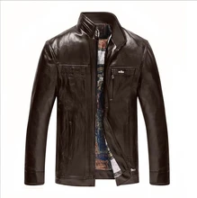 New Arrivals Winter Men’s Leather Jacket Casual Stand Collar Hooded Leather Coat Mens Faux Leather Overcoats Warm Snow Clothing