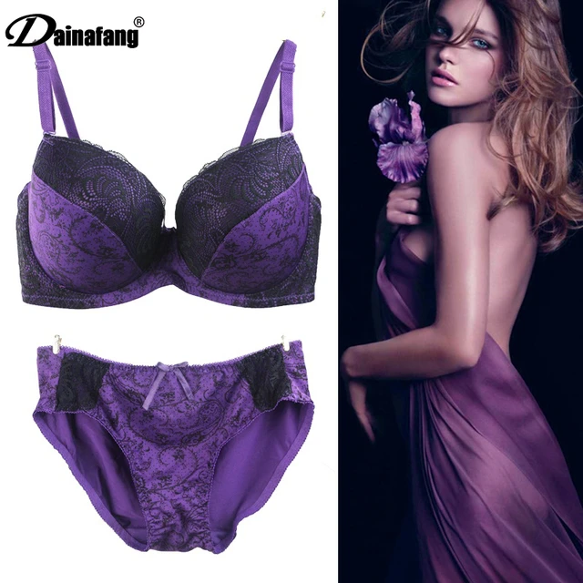 DaiNaFang Intimate Womens Lingerie Lace Printing Push Up Bras Sets