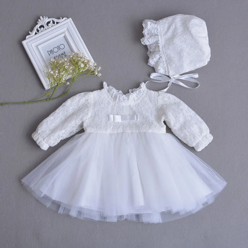Платье для крещения новорожденных девочек; зимняя одежда; детская одежда; костюм принцессы; Рождественский наряд для новорожденных; 1 год рождения - Цвет: 212 White