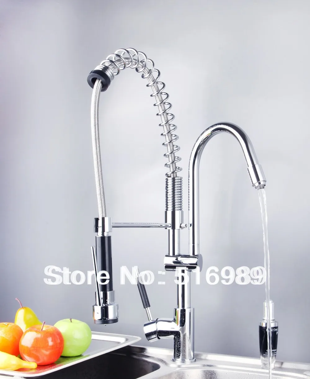 Free Shipping Basin Sink Vessel Mixer taps Chrome Two Spout Kitchen Faucets DS 8525 1