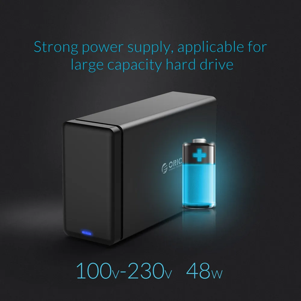 Док станция ORICO NS200RU3 2 Bay USB3.0 с поддержкой Raid 20 ТБ для хранения 5 Гбит/с UASP адаптером