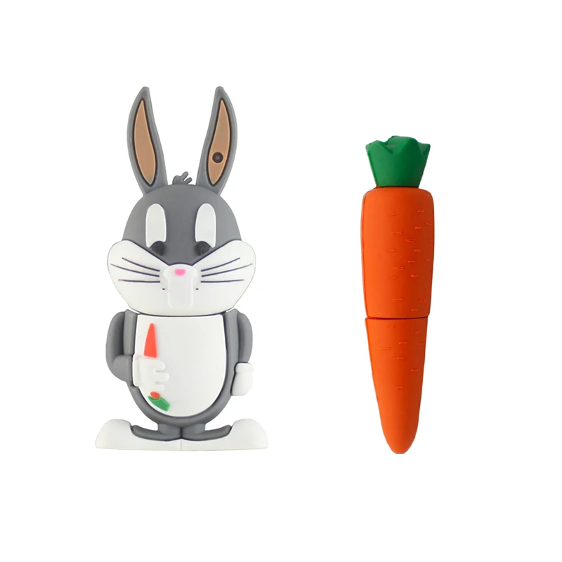 Мультяшные USB флэш накопители 4 ГБ 8 аниме лиса Кот Кролик милые Подвески 32 Гб 16