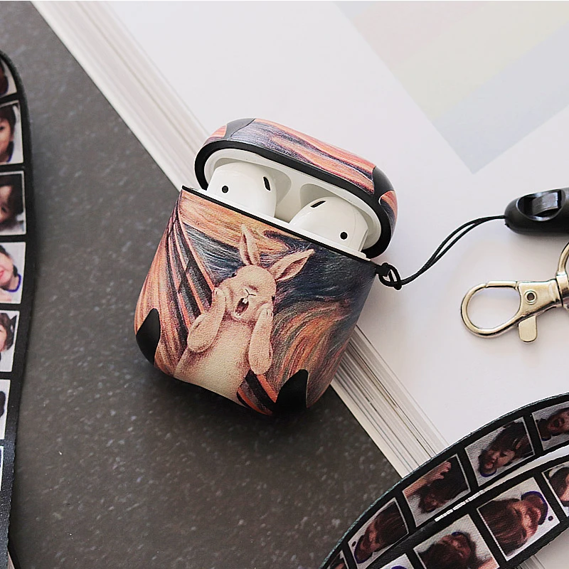

Luxury Rabbit Printing Case for Apple Airpods Bluetooth Earphones Stylish Bag Accessories Protective Cover Charging Box Cover