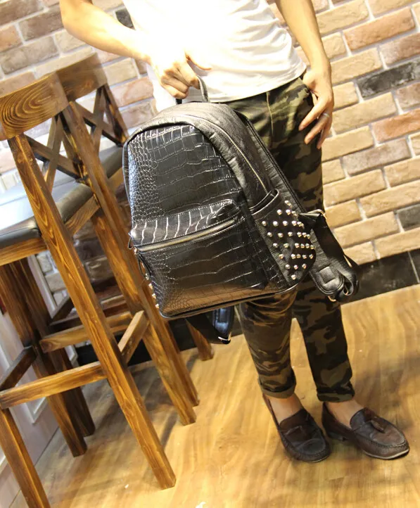 rivet leather backpack17