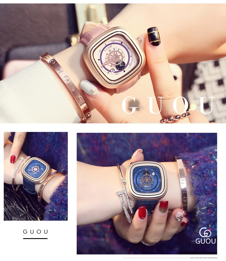 quadrado senhoras relógios de pulso relógio casual relojes para mujer