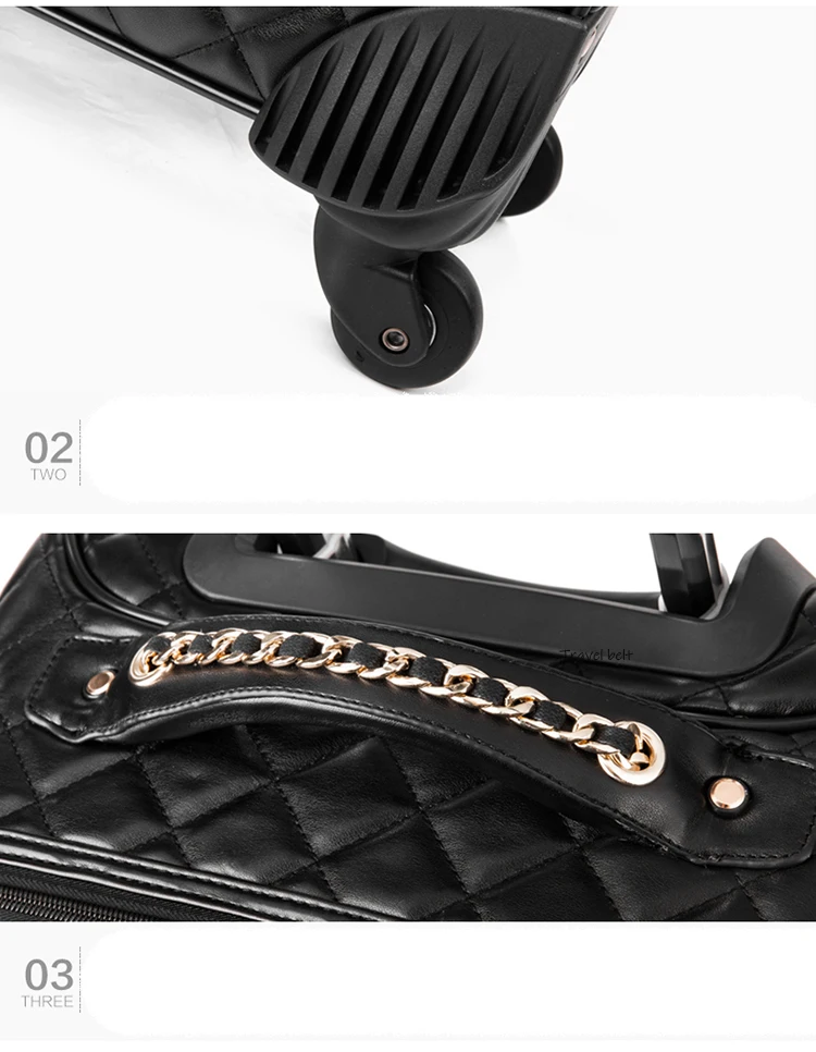Chupermore ретро бренд из искусственной кожи чемодан на колёсиках набор для женщин Высокая емкость чемодан колеса 16 дюймов кабина пароль тележка