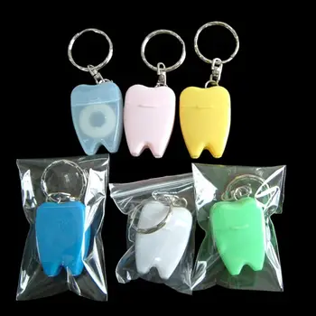 

2pcs Colorful Novelty Design Dental Flosser Keychain Portable Teeth Cleaning Oral Care Dental Hygiene Dental Flosser 15m/pc