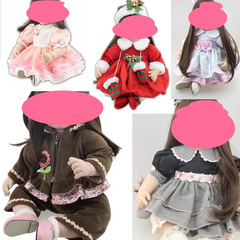 Комплекты одежды для 55 см 22 ''силиконовые reborn baby dolls Одежда для девочек виниловые Младенцы самодельные аксессуары для кукол платье детский день