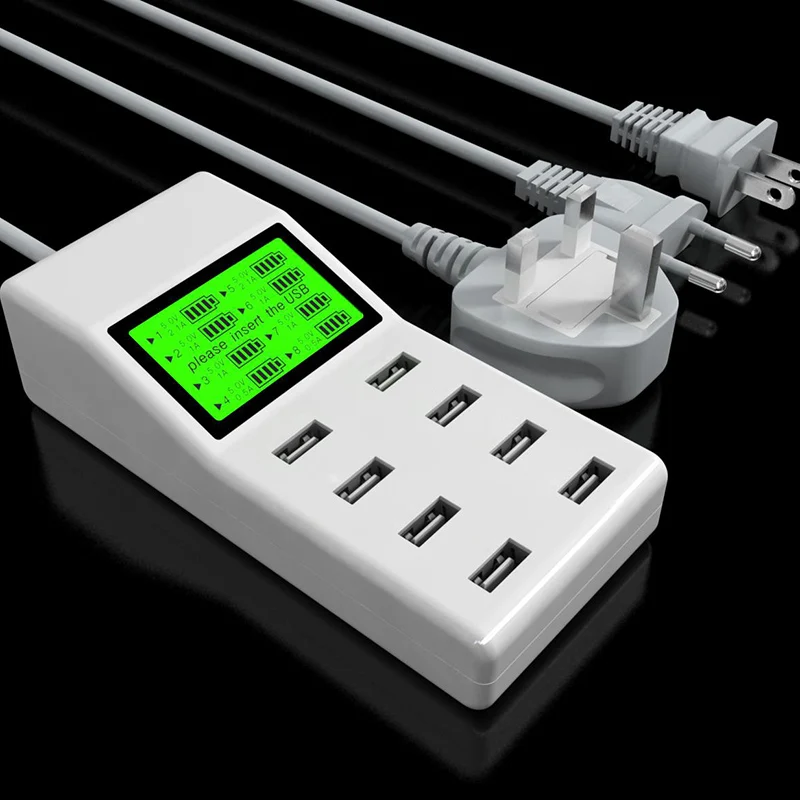 MLLSE 8 портов USB настенное зарядное устройство светодиодный дисплей экран US EU UK