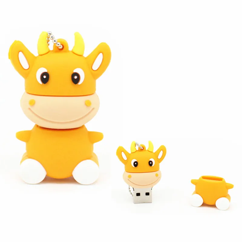 cartoon pink rabbit/panda/tiger/bull usb flash drive disk memory stick pendrive 4GB 8GB 16GB 32GB Pen drive personalized animal