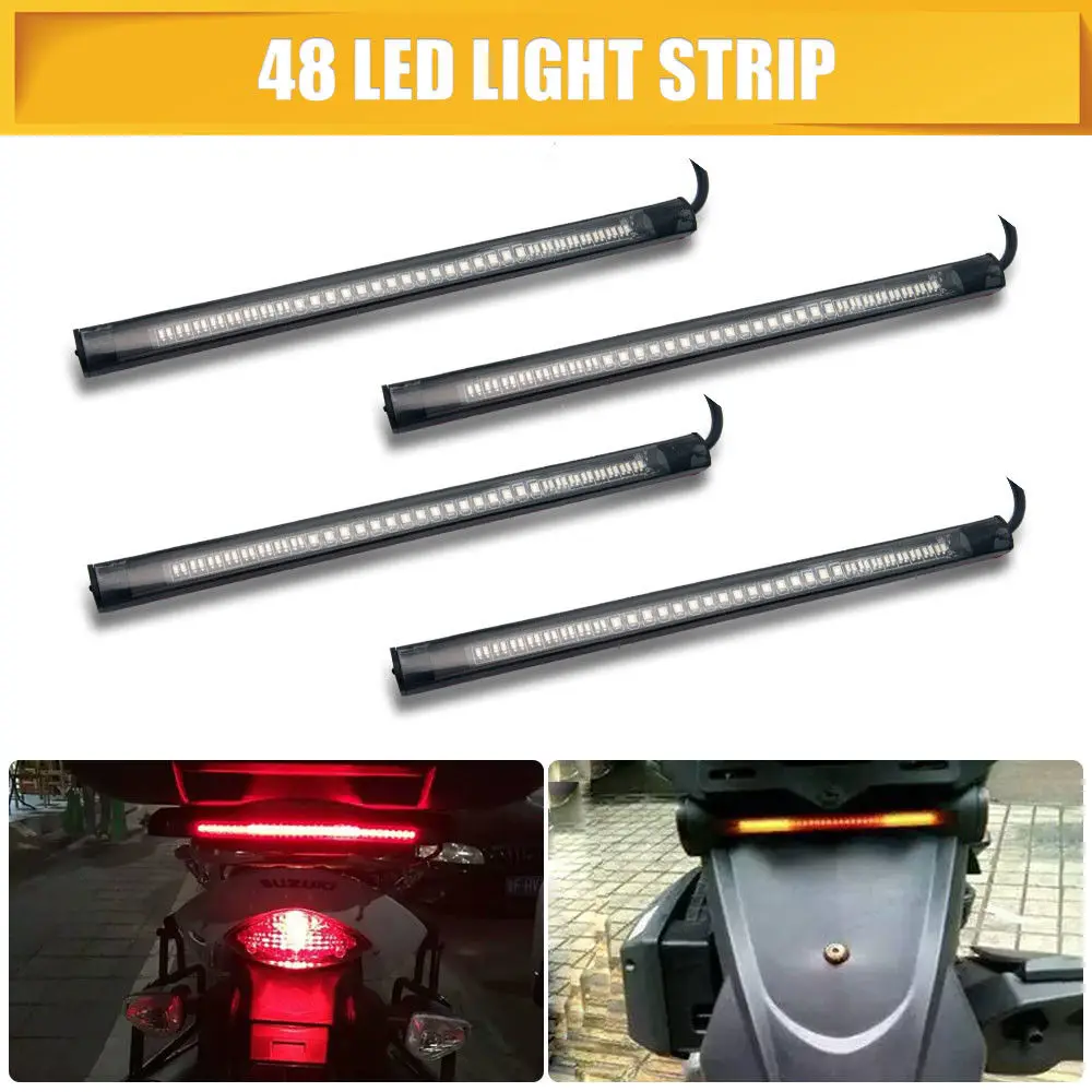 

LED Strip lamp Flexible 48LED Motorcycle Car Tail Brake Stop Lamp Turn Signal Strip Light