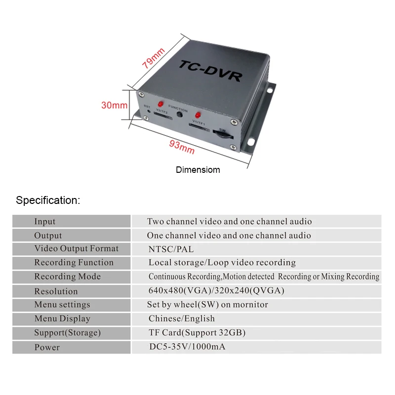  New TF Micro SD Card Mini DVR Video Recorder Support Dual 32GB TF Cards Real time video Record Moti