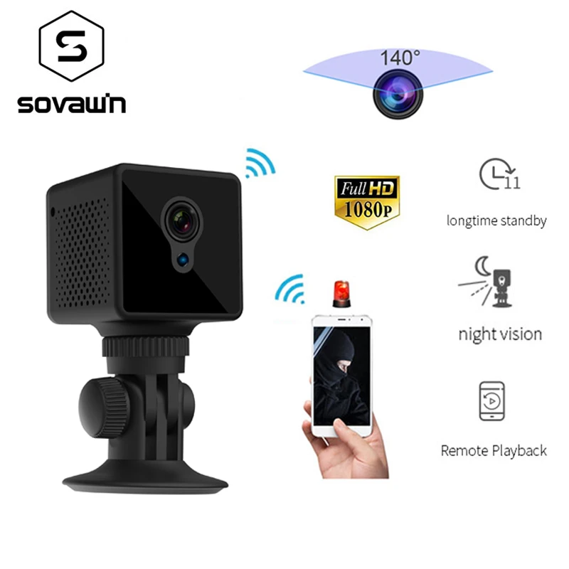 Sovawin S8 мини Камера Wi-Fi IP HD Ночное видение 1080 P регистрация движения CMOS сенсорный регистратор Портативный микрокамера для iPhone