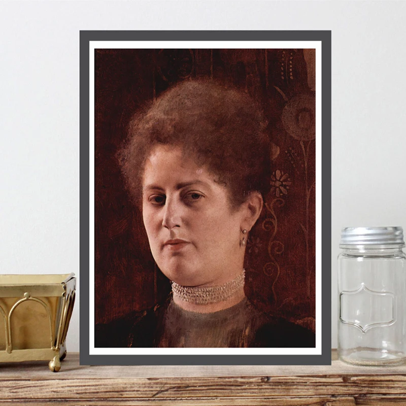 

A Lady Klimtes Eugenia's Portrait Canvas Poster Minimalist Art Painting Universe Wall Picture Print Living Room Bedroom