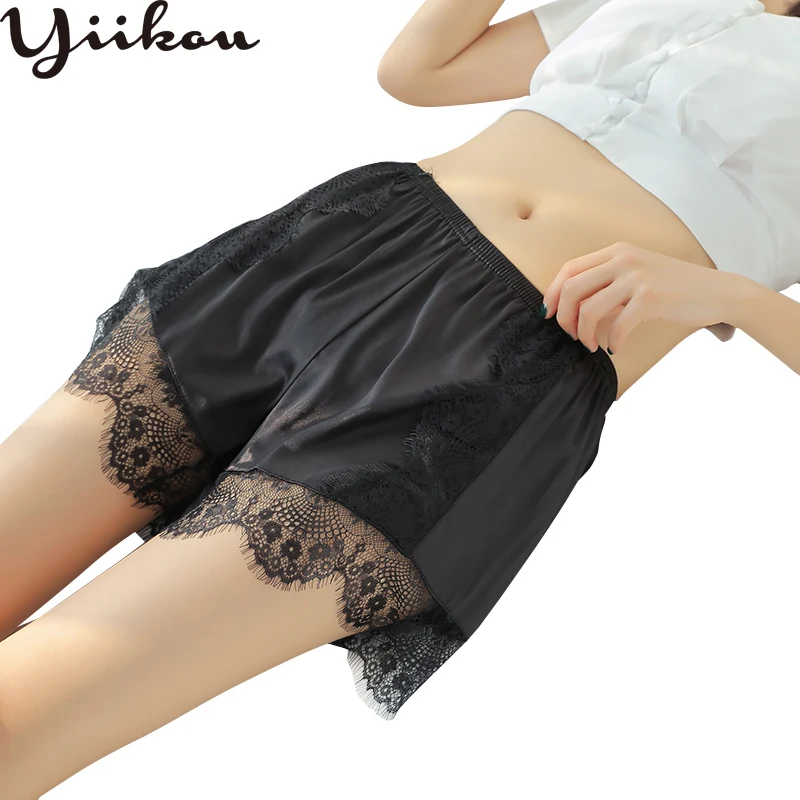 

New summer female lace eyelashes anti-light safety pants can be worn outside women's three-legged safety pants loose shorts