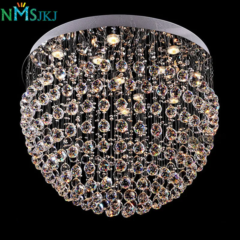 Modern Crystal Chandelier Light Fixture Round Lamp Flush Modern Crystal Chandelier Light Fixture Round Lamp Flush Mounted Lighting Dining Fitting In Chandeliers From Lights On