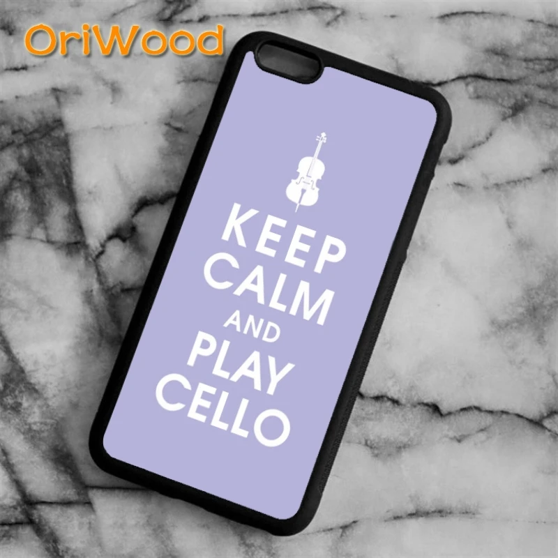 

OriWood Keep Calm and Play Cello Case cover for iPhone 5 6s 7 8 plus X XR XS 11 pro max Samsung Galaxy S6 S7 edge S8 S9 S10 plus