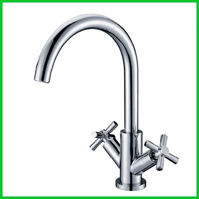 

Free Shipping Dual Cross Handle Bathroom Kitchen Sink Faucet Tap Mixer Chrome Plated