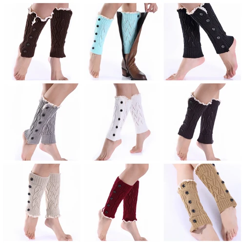 NEW lace button down leg warmers women fashion 24pair/lot #3929