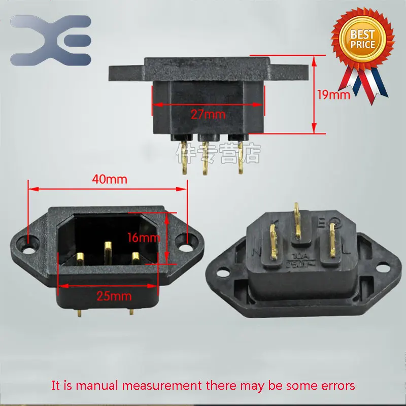 1 шт., латунная заглушка под давлением, мульти-Электрическая универсальная многофункциональная рисоварка, части, 3Pin 10A 250V разъем питания