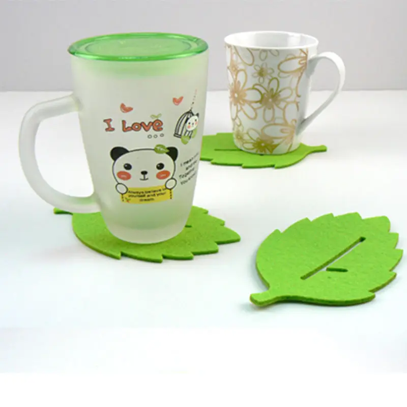 3 шт. термоизоляционный войлочный коврик в форме листьев|cup coaster|felt matmat table |