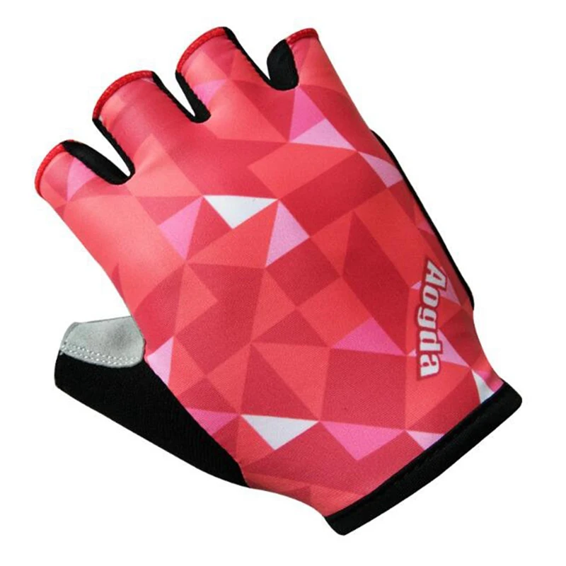 Горячие перчатки для бега унисекс половина пальца силиконовый гель уплотненный коврик ударопрочный дышащая одежда MTB для велосипедистов велосипед Короткие рукавицы - Цвет: Красный
