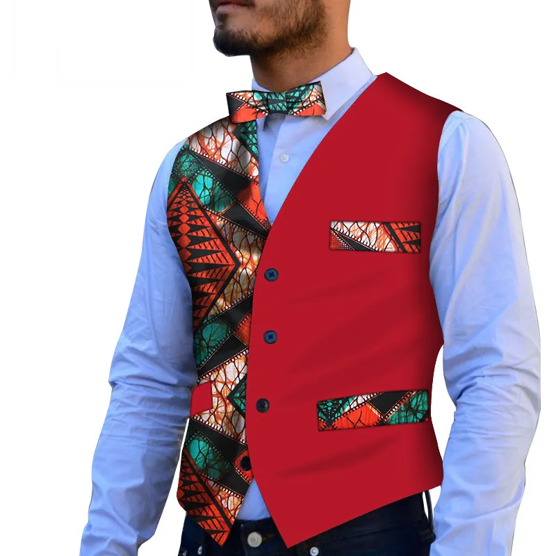NewAfrican Платье с принтом жилеты для мужчин Slim Fit Мужская жилетка, костюм жилет Мужская Повседневная Формальная деловая куртка без рукавов WYN118 - Цвет: 11