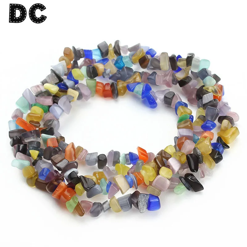 

DC 80cm/strand Natural Cat Eye Stone Beads Mixed Color Irregular Gravel Stone Bracelet Neckalce Jewelry Making Accessories