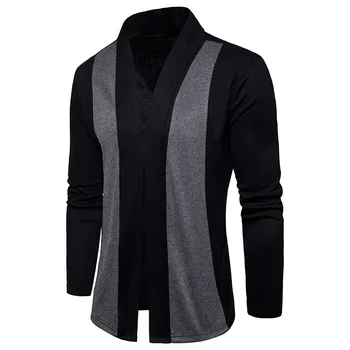

Spring Long Mens Cardigans 2018 Striped Knitted Sweater Homme Slim Fit Long Sleeve Pair Medium length Cardigans z30