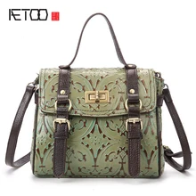 La nouvelle mode en cuir de vache sac à main élégant rétro sac à main sac à bandoulière en relief main de massage couleur paquet